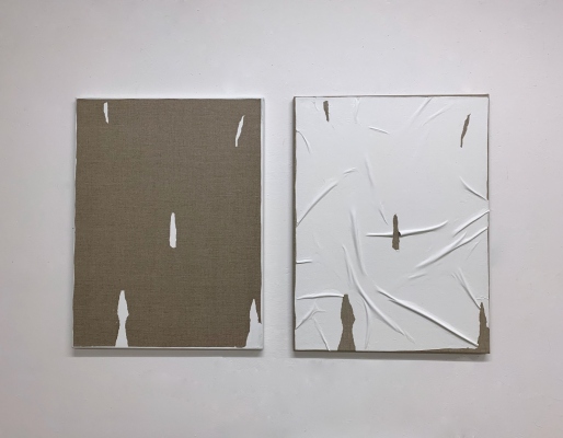 Transferred Gesso No.8  2019  two parts 50x66cm gesso on linen